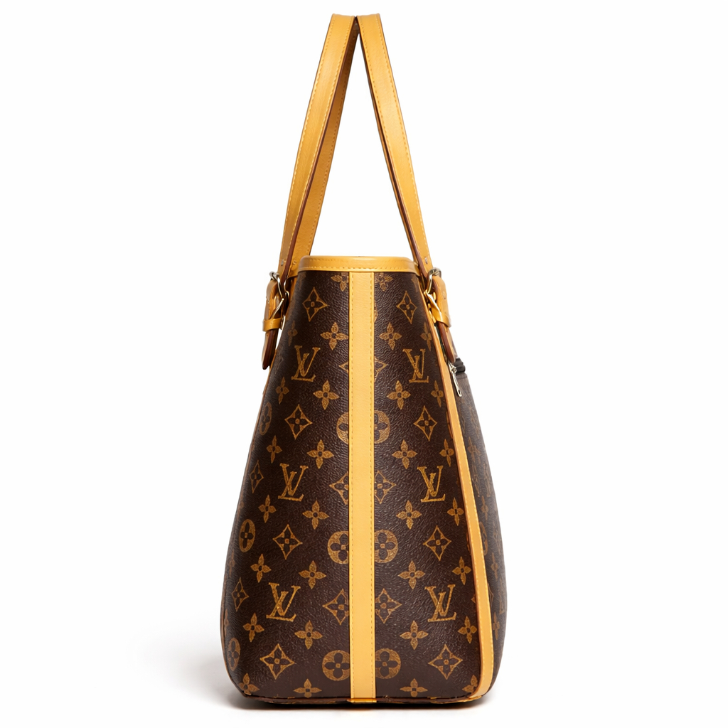 Patterned Faux Leather Tote Bag with Double Shoulder Straps